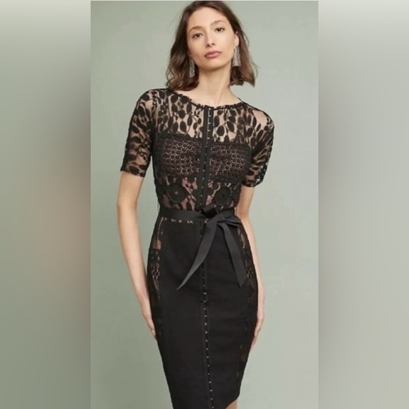 Anthropologie Dresses & Skirts - Anthropologie Byron Lars Black Lace Midi Dress
